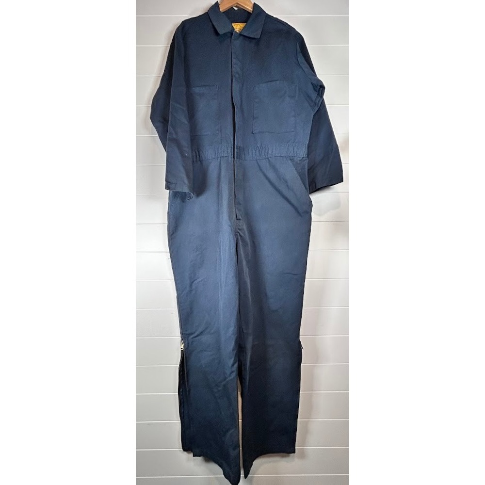 Diamondback Work Wear Men's Navy Blue Long Sleeve‎ Zippered Coveralls XLTall